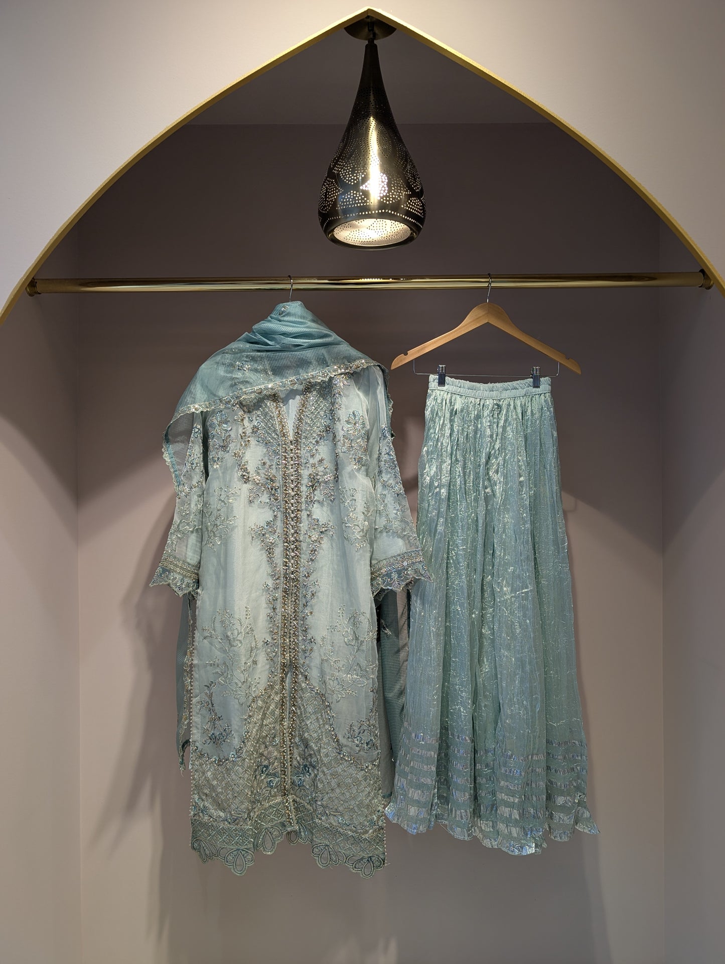 Teal Sharara Dress