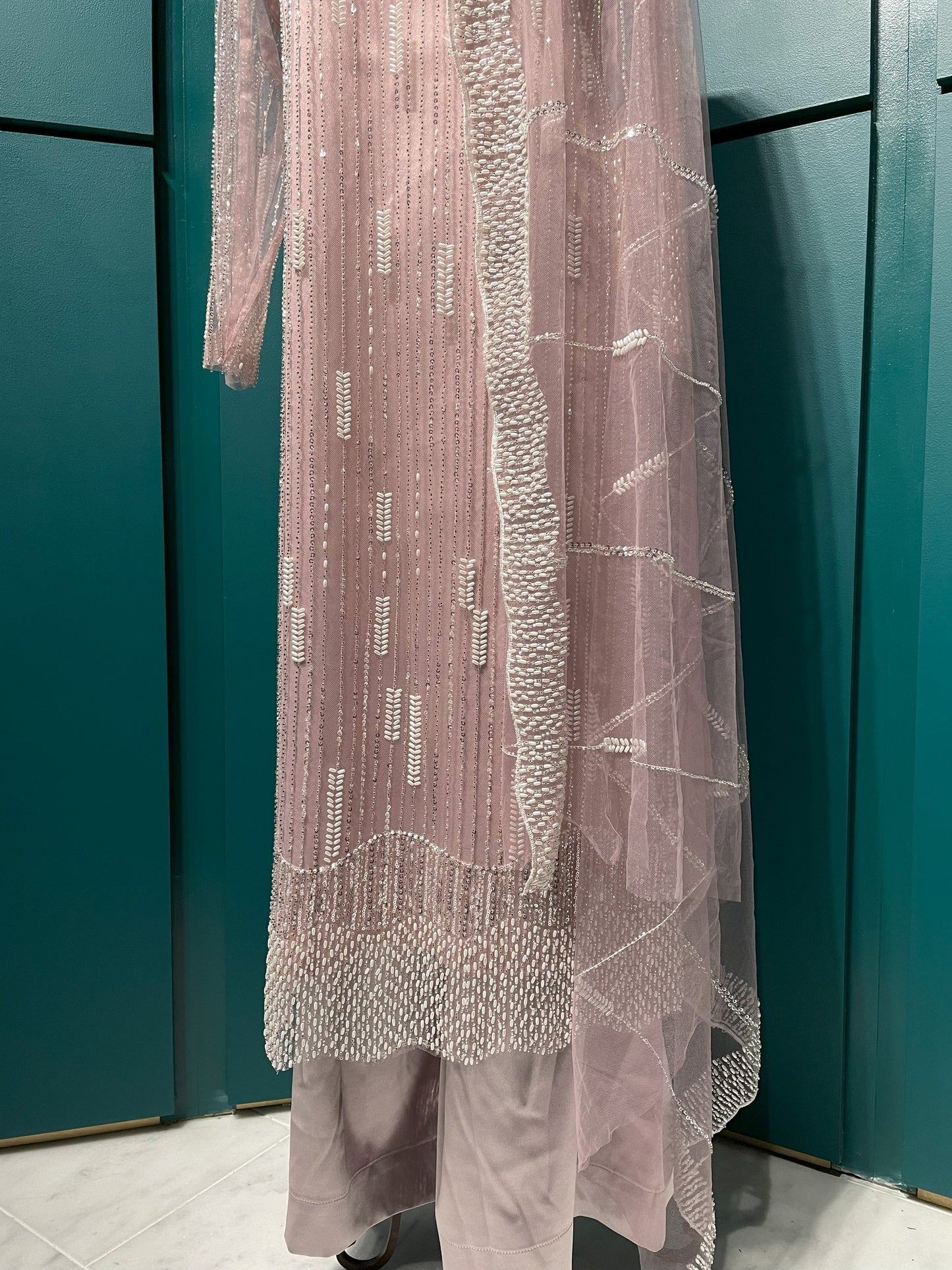 Light Pink Wedding Wear Kurti