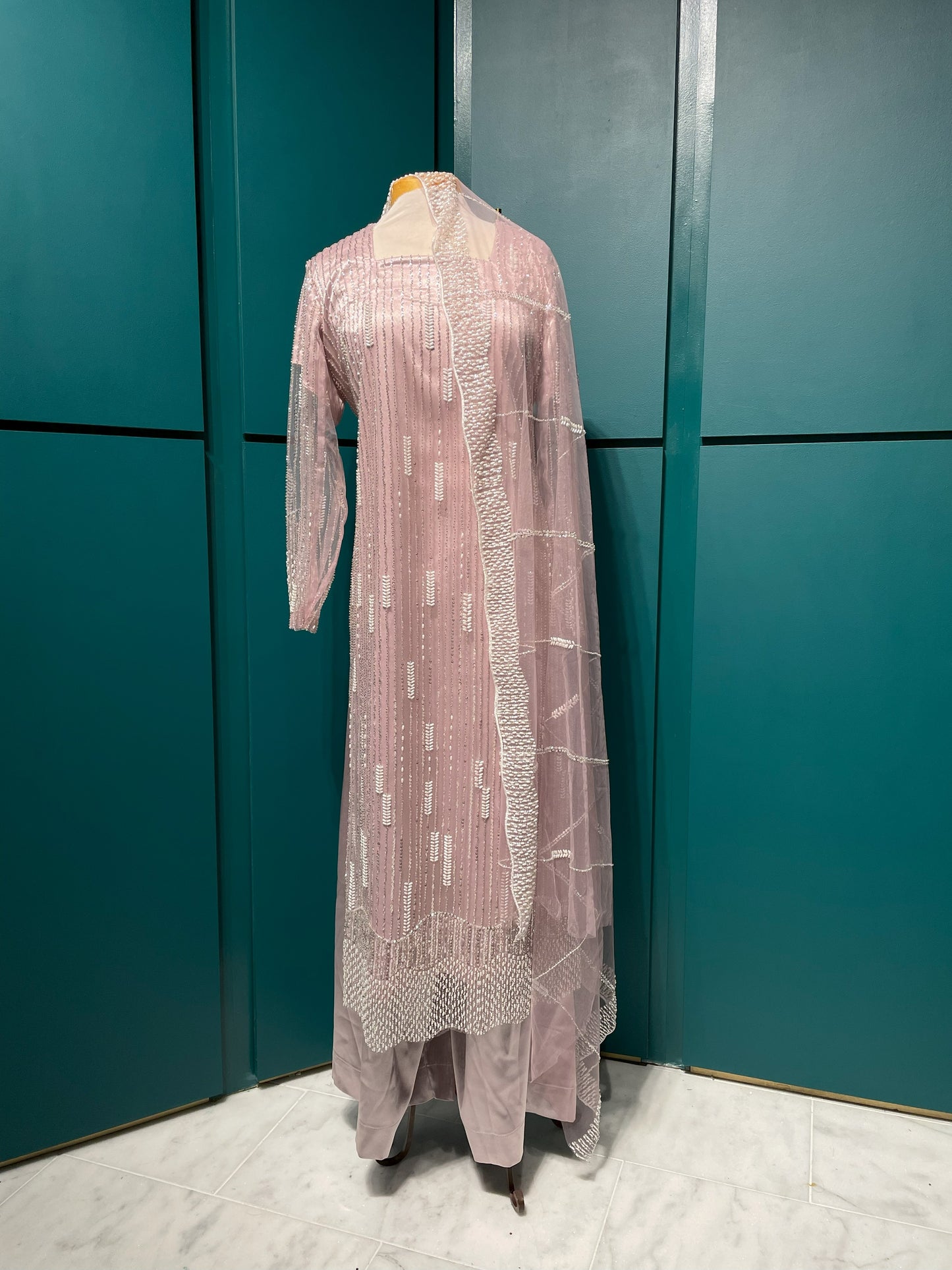 Light Pink Wedding Wear Kurti