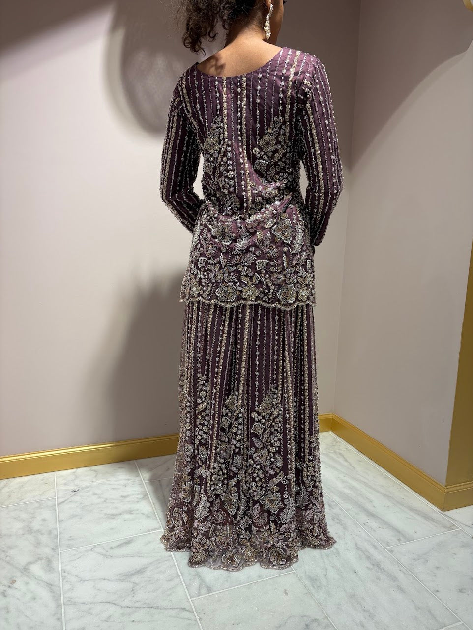 Dark Purple Wedding Wear Lehenga