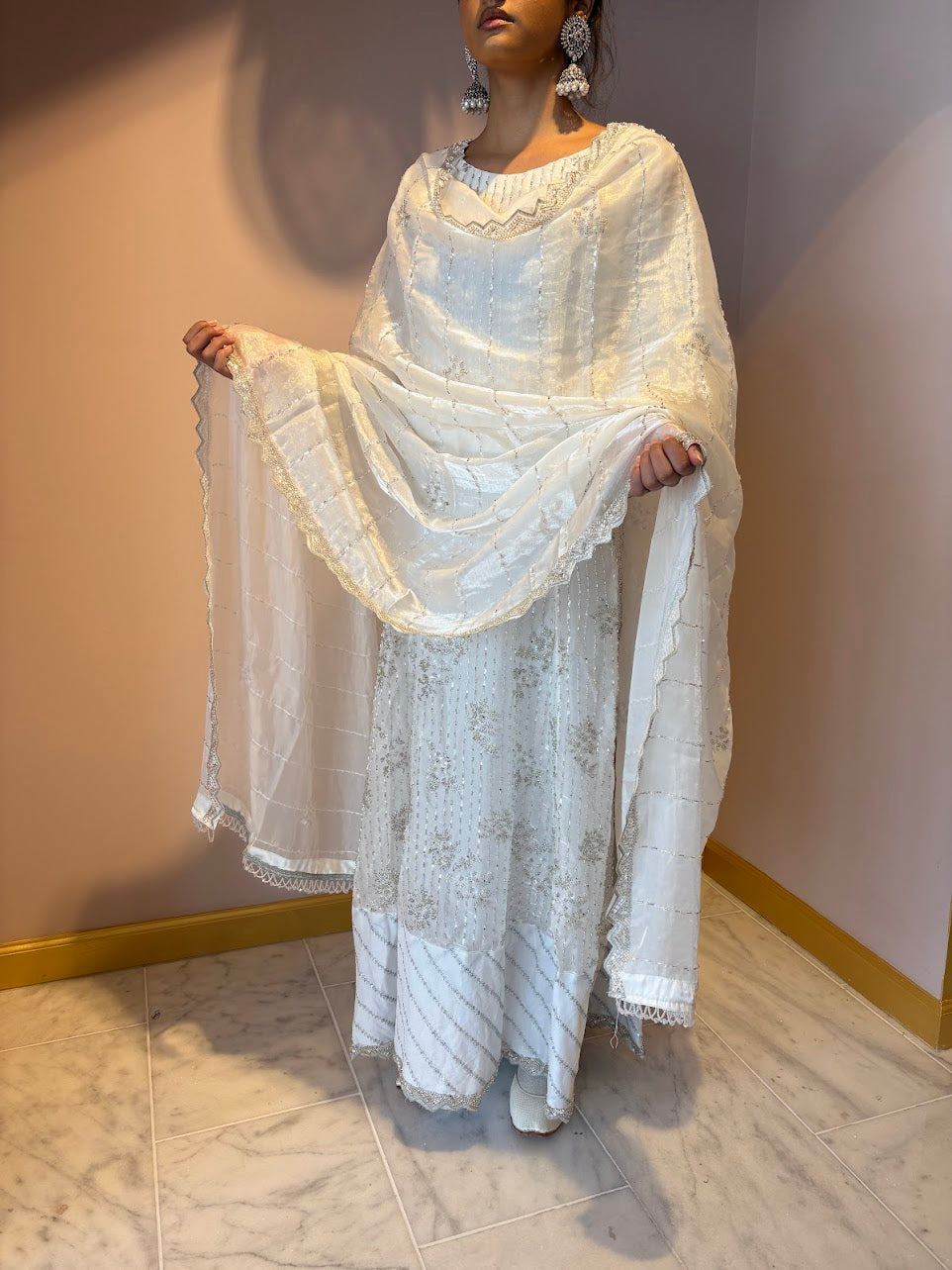 White Maxi Wedding Wear Dress