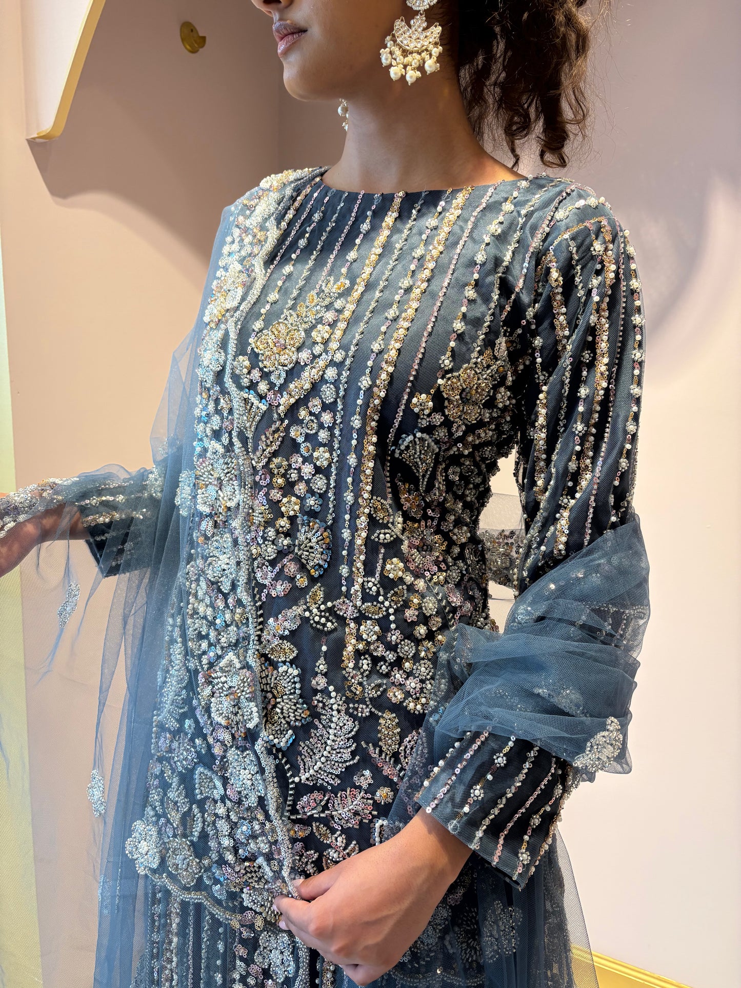 Blue Wedding Wear Lehenga