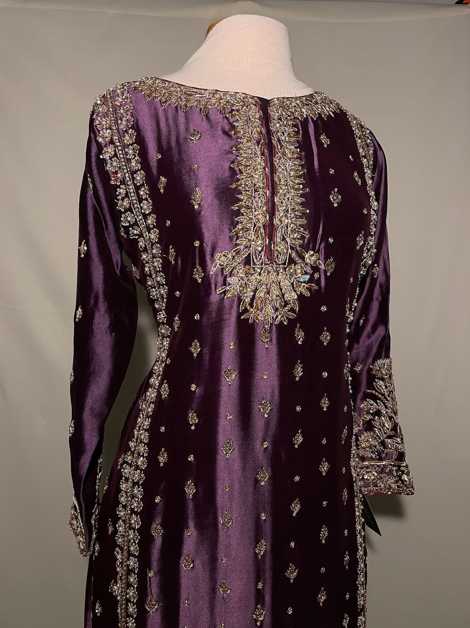 Purple Embroidered Kurti