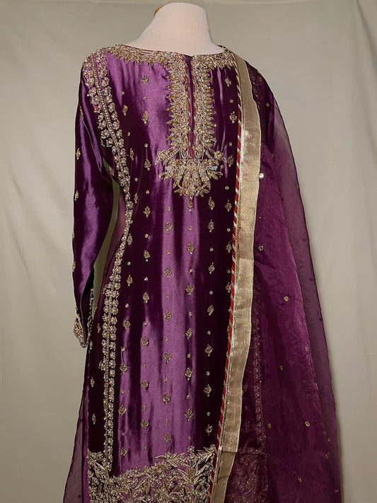 Purple Embroidered Kurti