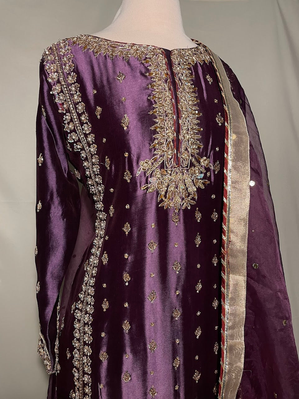 Purple Embroidered Kurti