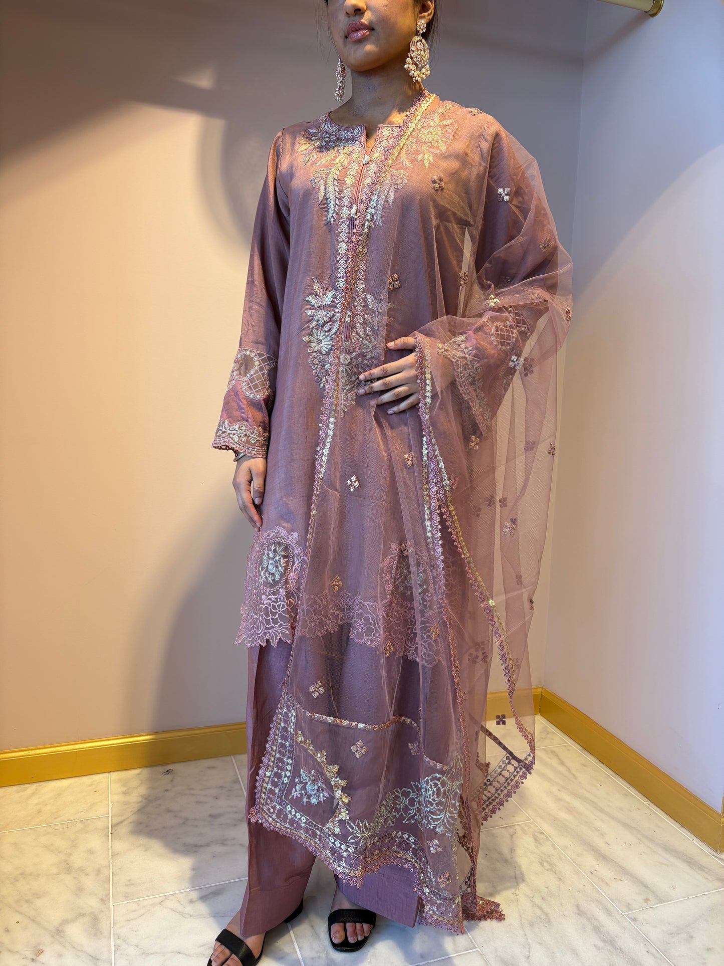 Nude Pink Shalwar Kameez