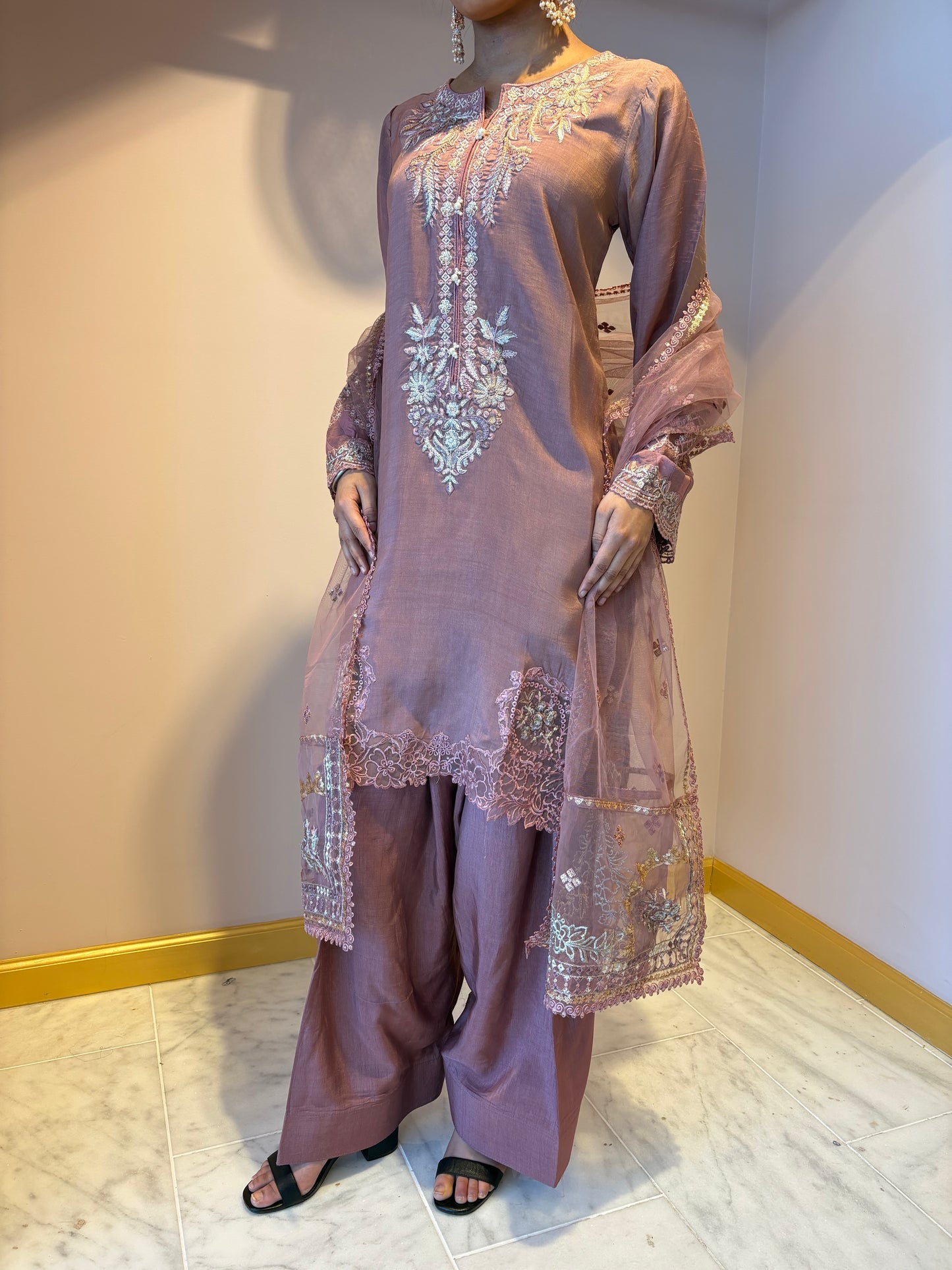 Nude Pink Shalwar Kameez