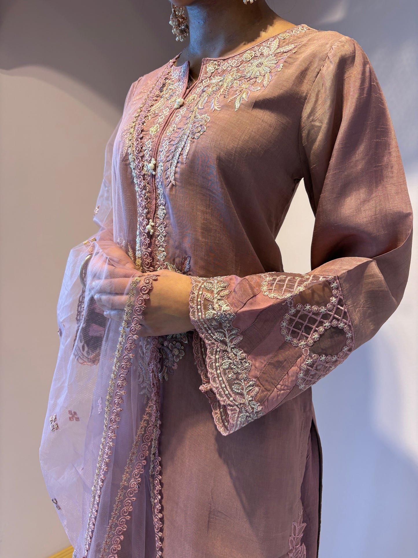 Nude Pink Shalwar Kameez