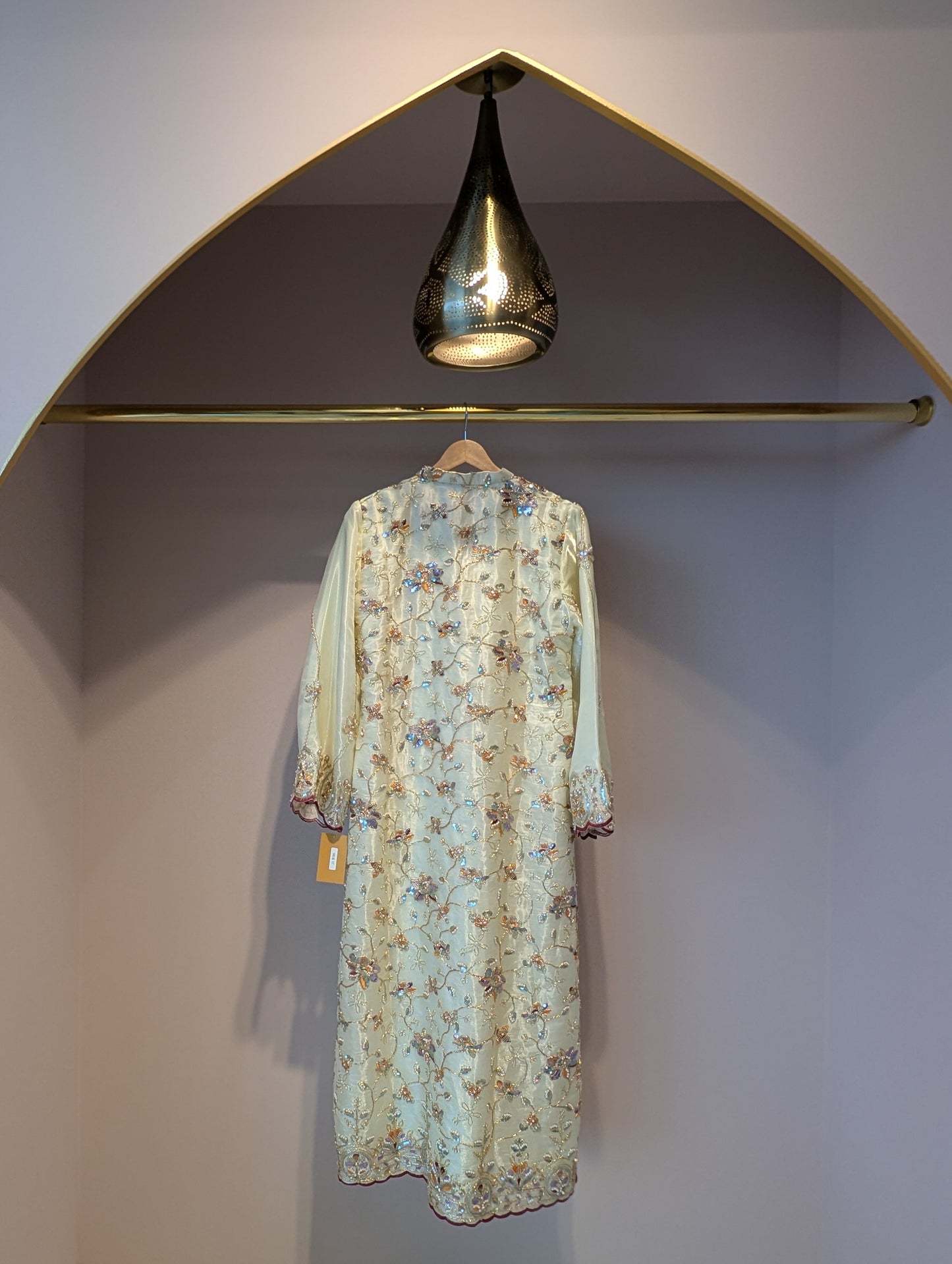 Cream Embroidered Kurti