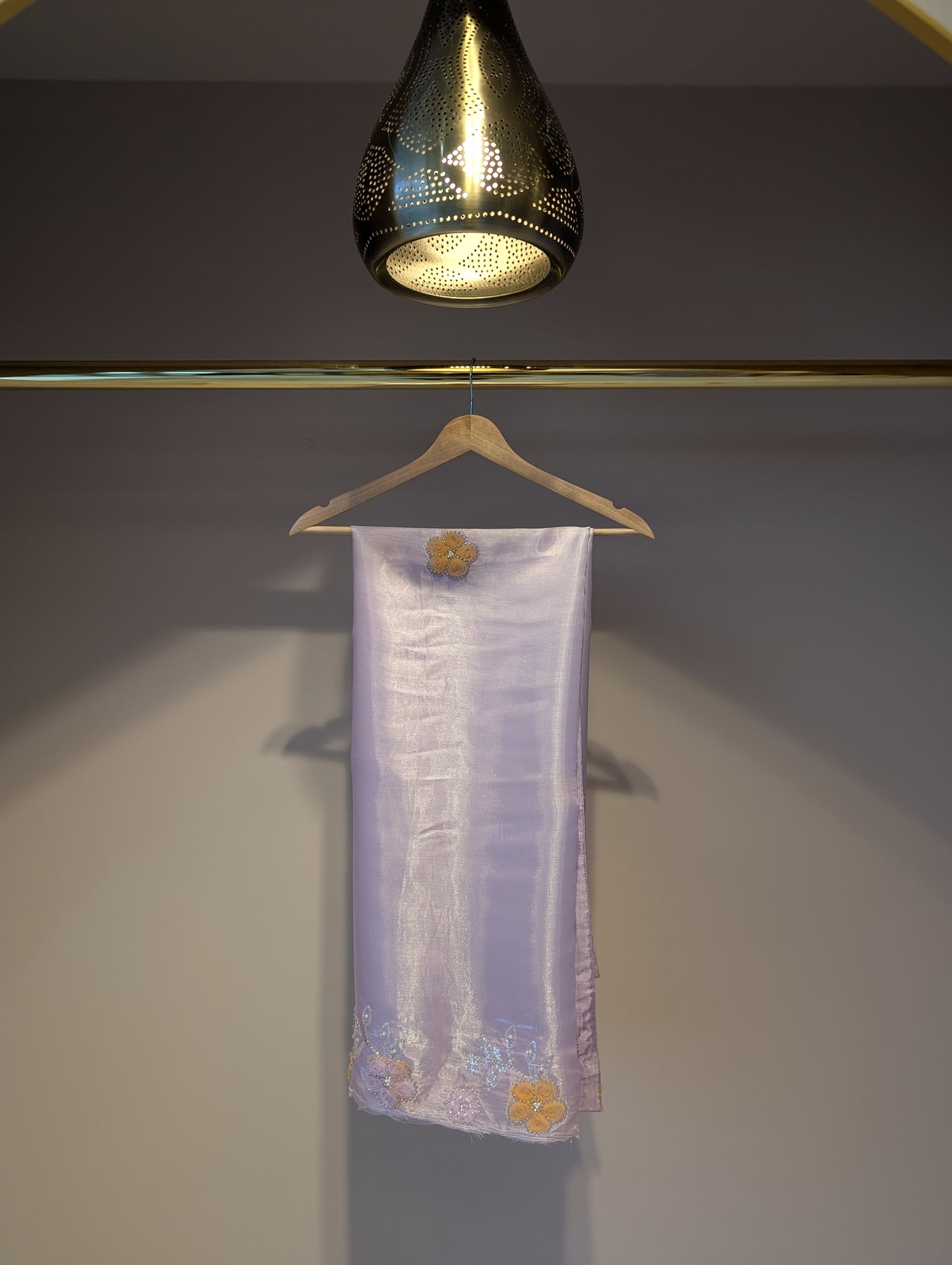 Lavender Embroidered Floral Kurti