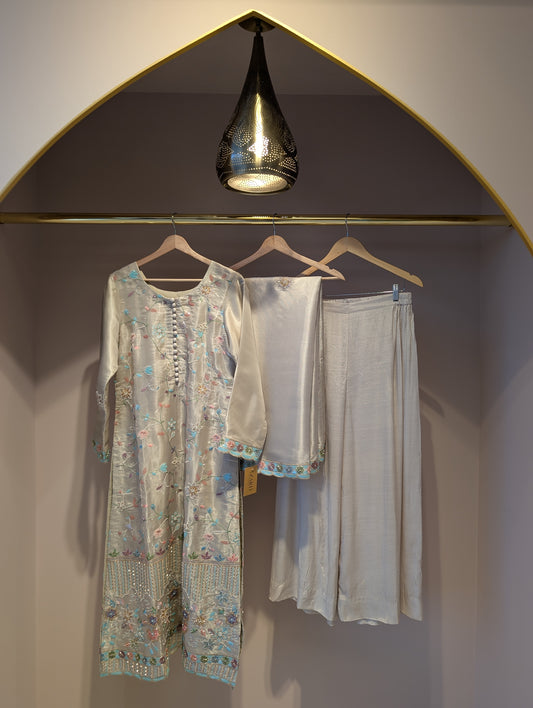 Tan Embroidered Kurti