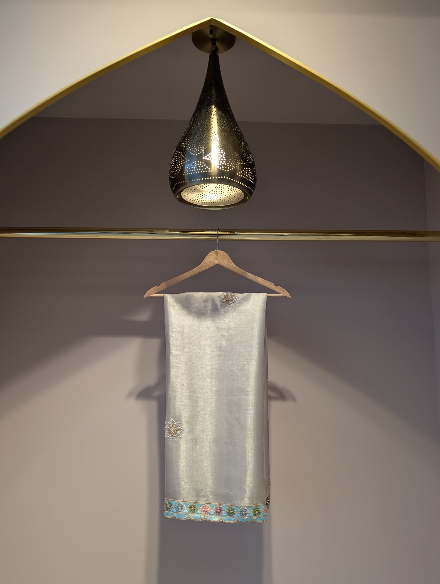 Tan Embroidered Kurti