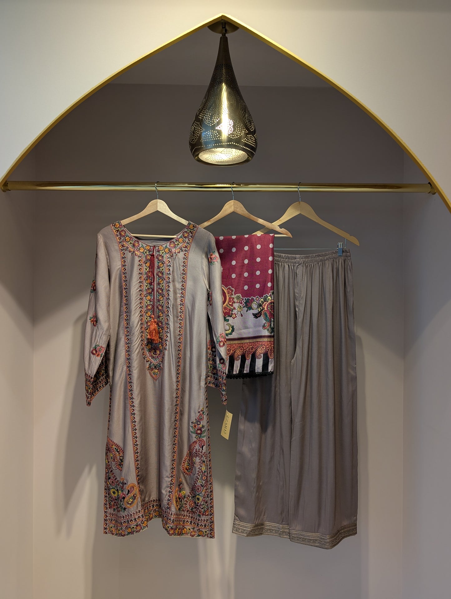 Nude Beige Cotton Kurti Set