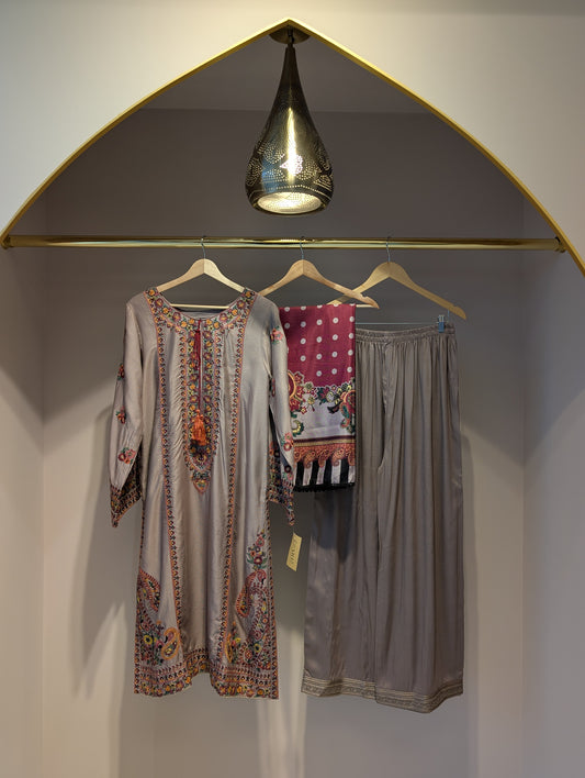 Nude Beige Cotton Kurti Set