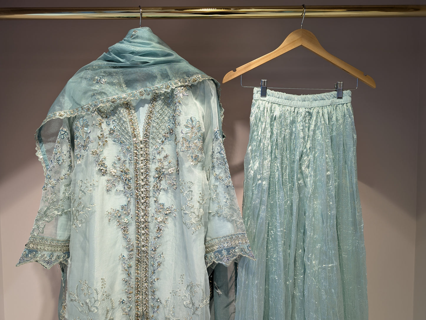Teal Sharara Dress