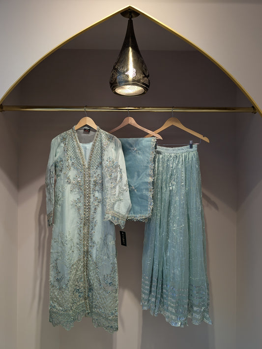 Teal Sharara Dress