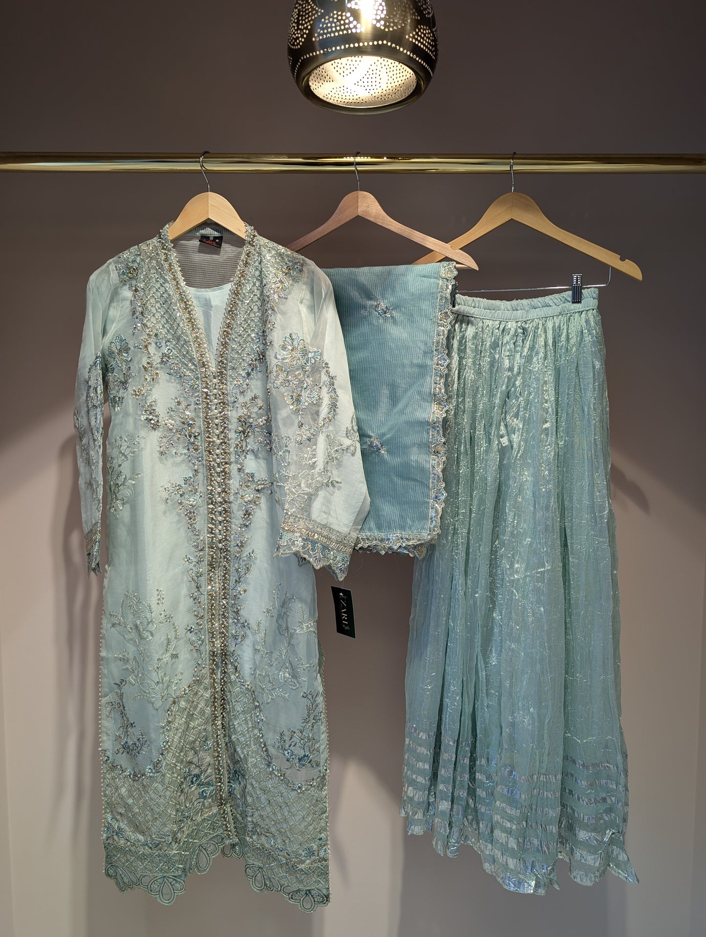 Teal Sharara Dress