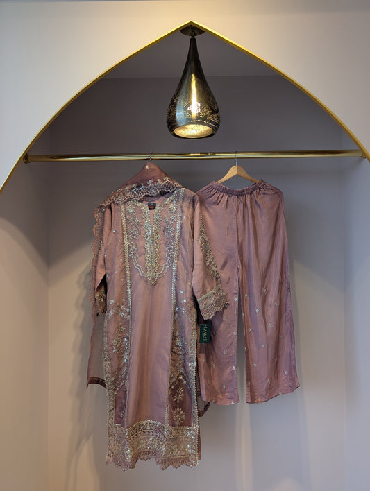 Nude Pink and Gold Kurti