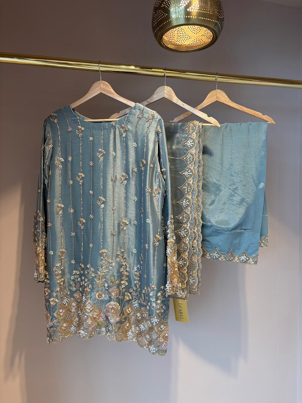 Blue Farshi Shalwar - Mah-E-Noor