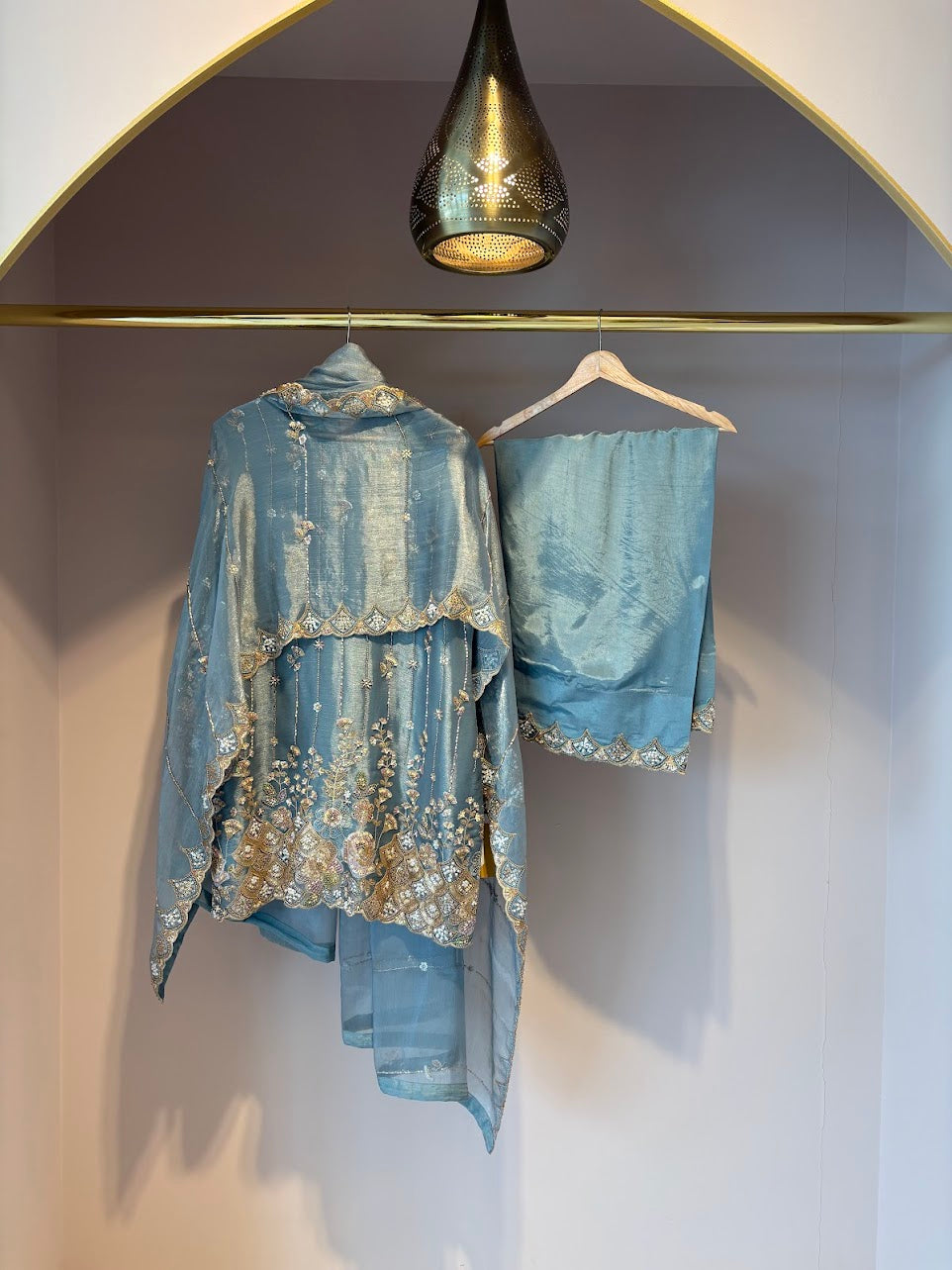 Blue Farshi Shalwar - Mah-E-Noor