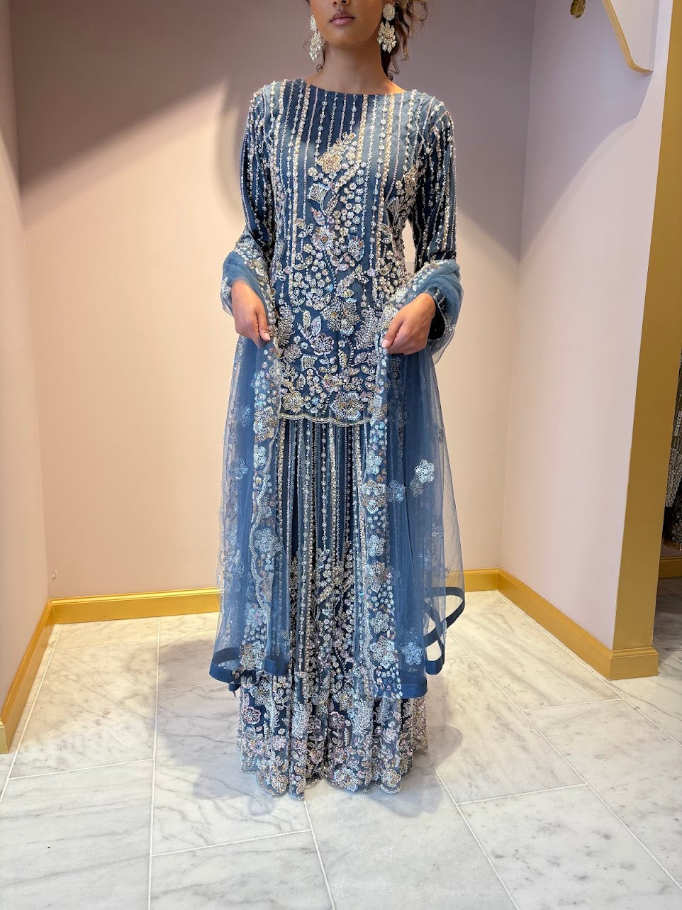 Blue Wedding Wear Lehenga