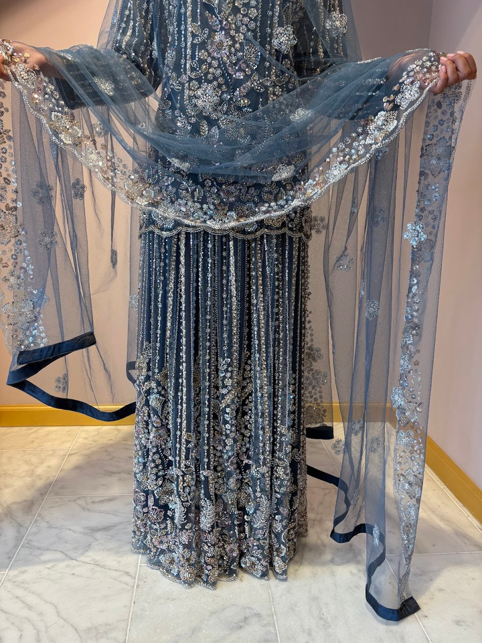 Blue Wedding Wear Lehenga