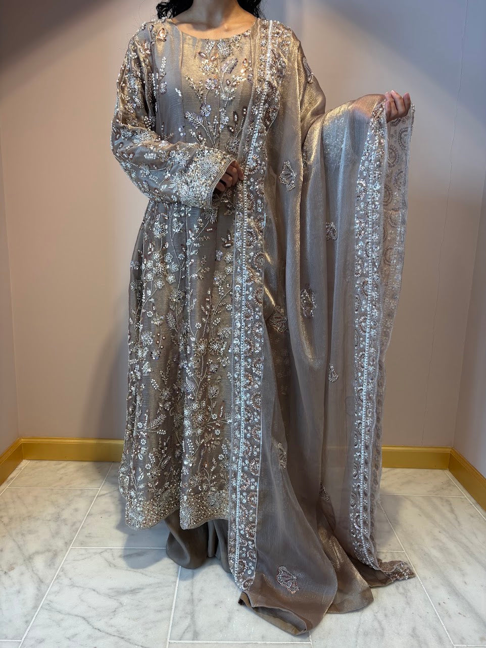 Floral Champagne | Magnolia Anarkali
