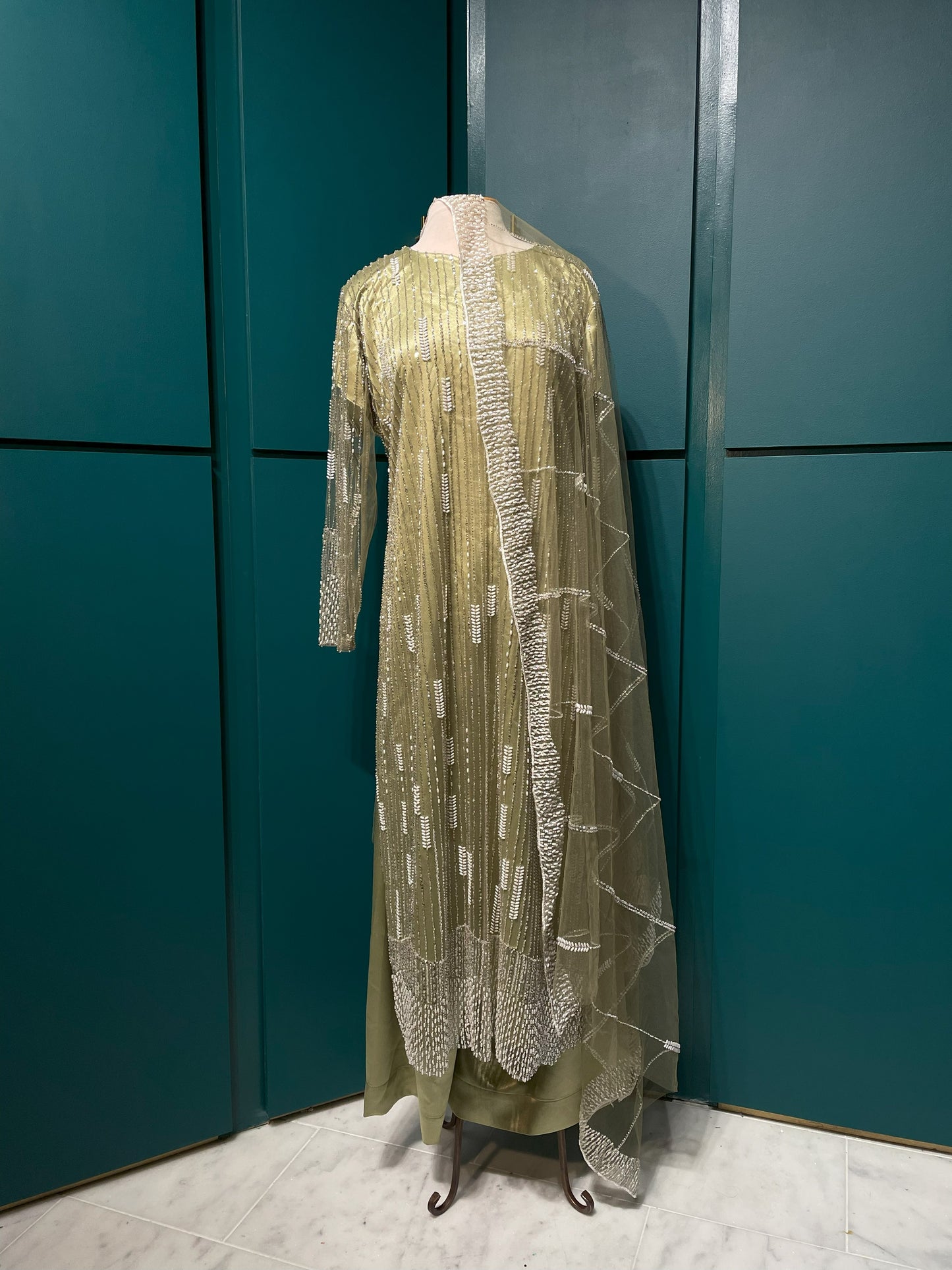 Light Green Wedding Wear Kurti