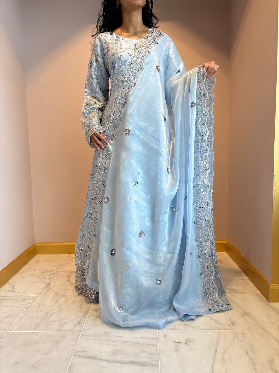 Ice Blue Zeenat Maxi Gown