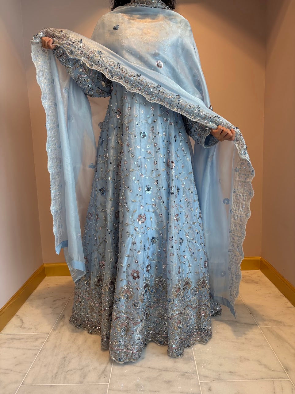 Ice Blue Zeenat Maxi Gown