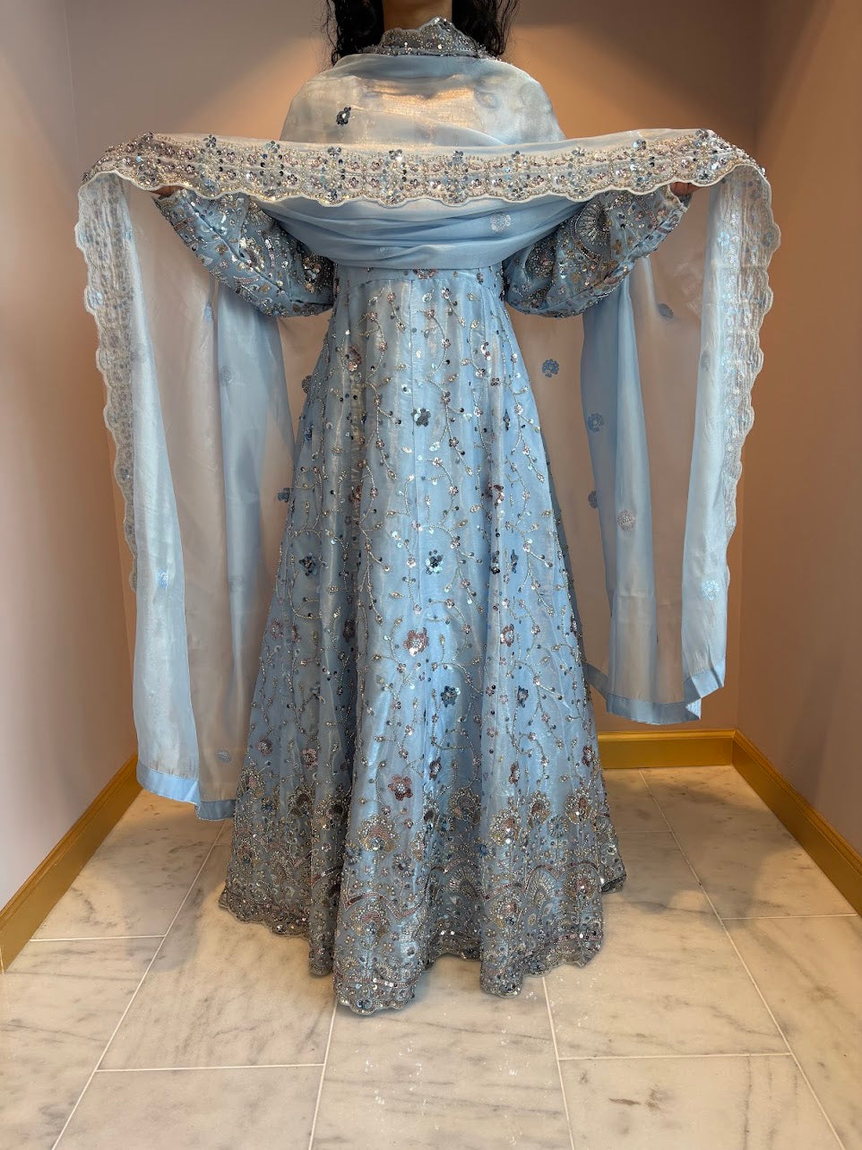 Ice Blue Zeenat Maxi Gown