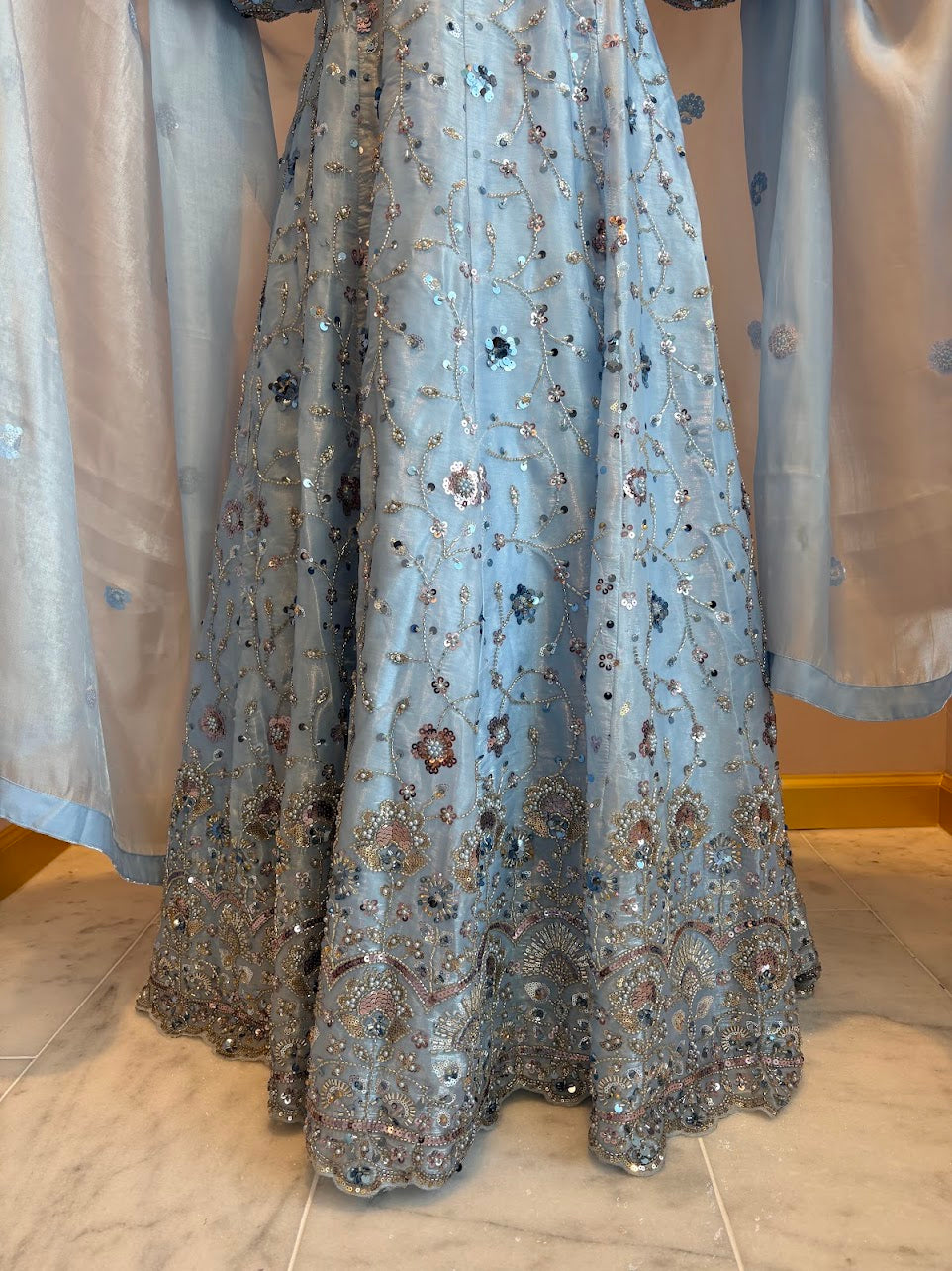 Ice Blue Zeenat Maxi Gown