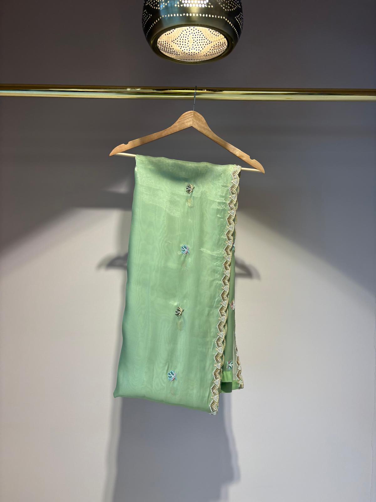 Lime Green Farshi Shalwar - Mah-E-Noor