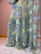 Lime Fiza Flower Sharara