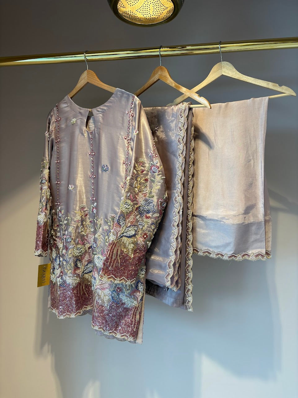 Mauve Farshi Shalwar - Mah-E-Noor