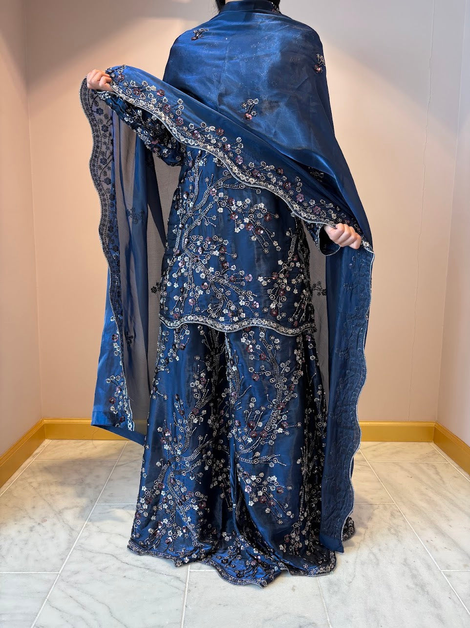 Midnight Cherry Blossom Sharara