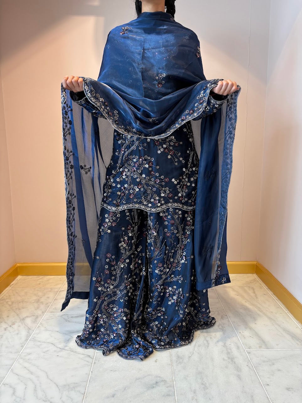 Midnight Cherry Blossom Sharara
