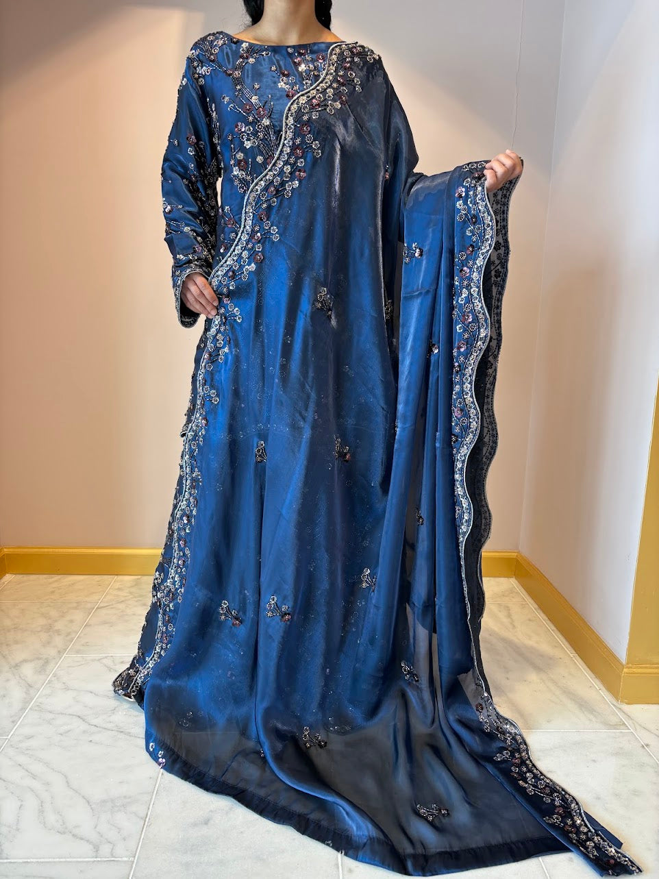 Midnight Cherry Blossom Sharara