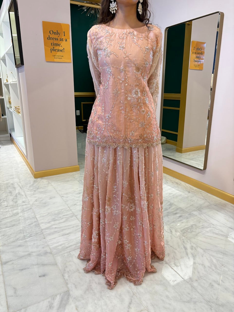 Peach Gulbahaar Lehenga