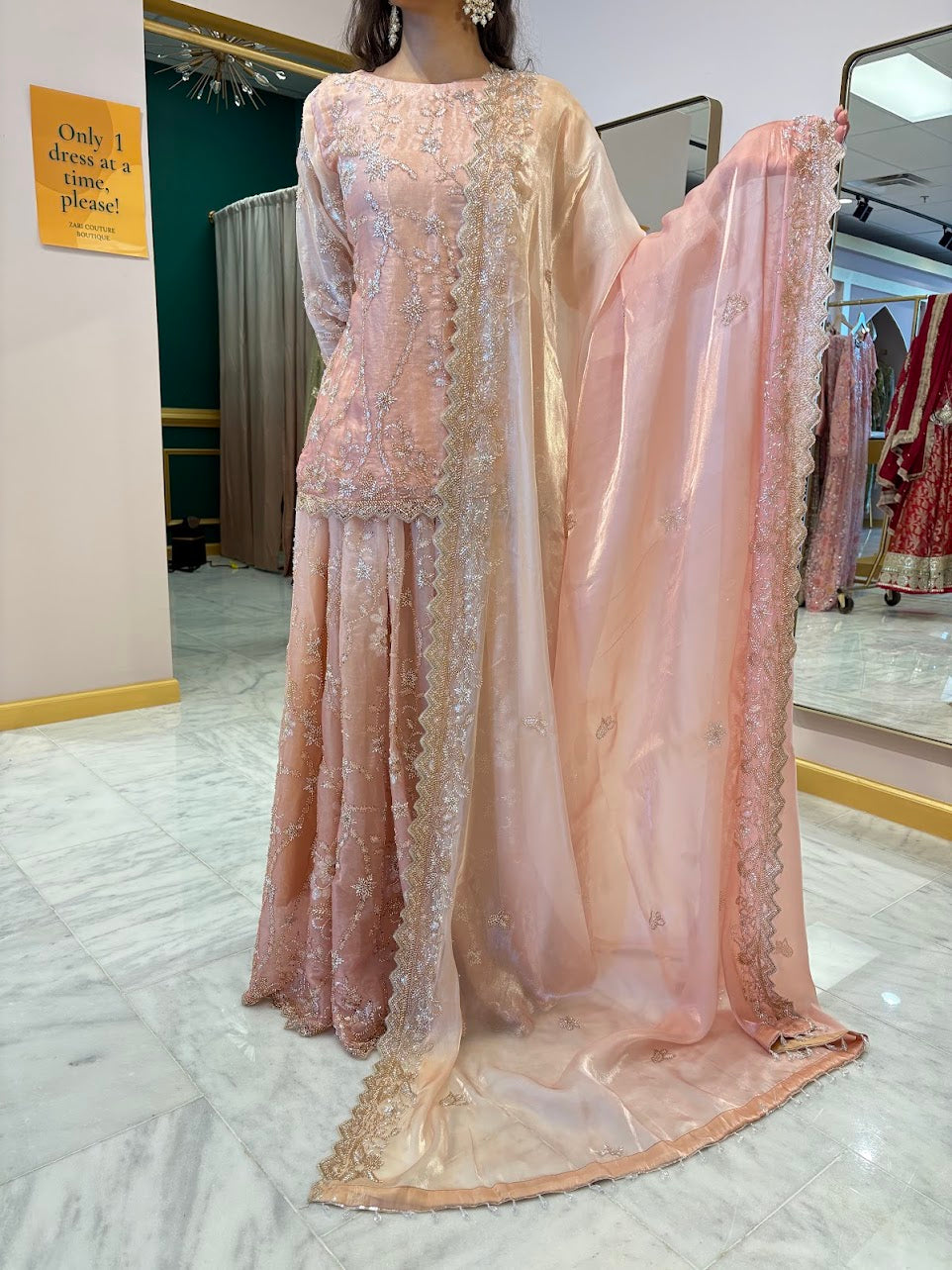 Peach Gulbahaar Lehenga