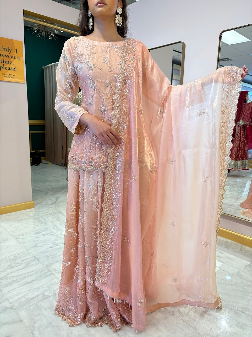 Peach Gulbahaar Lehenga