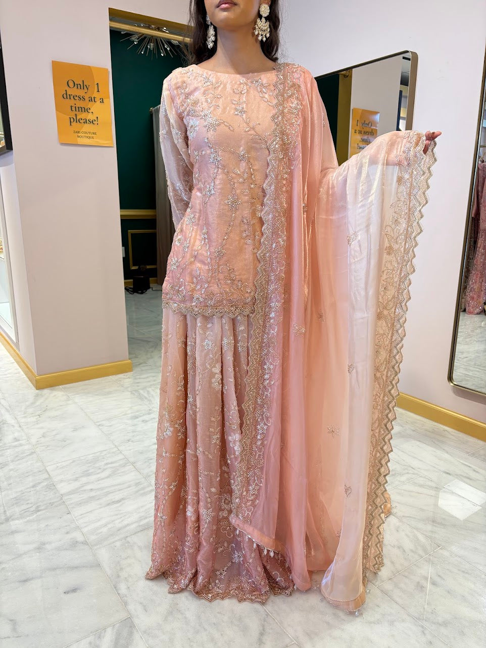 Peach Gulbahaar Lehenga