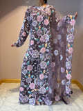 Purple Fiza Flower Sharara