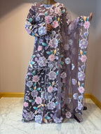 Purple Fiza Flower Sharara