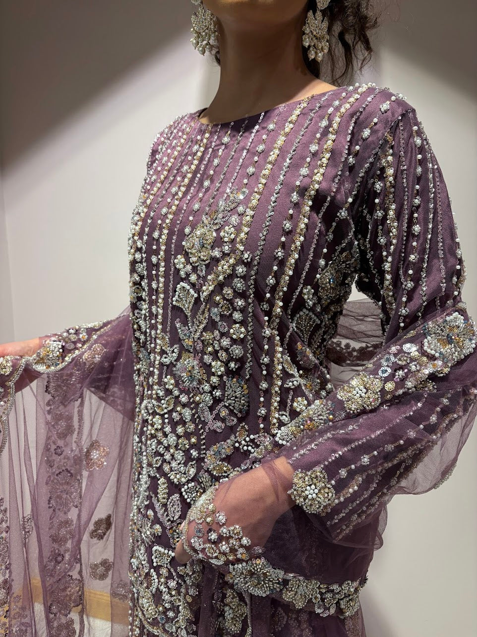 Dark Purple Wedding Wear Lehenga