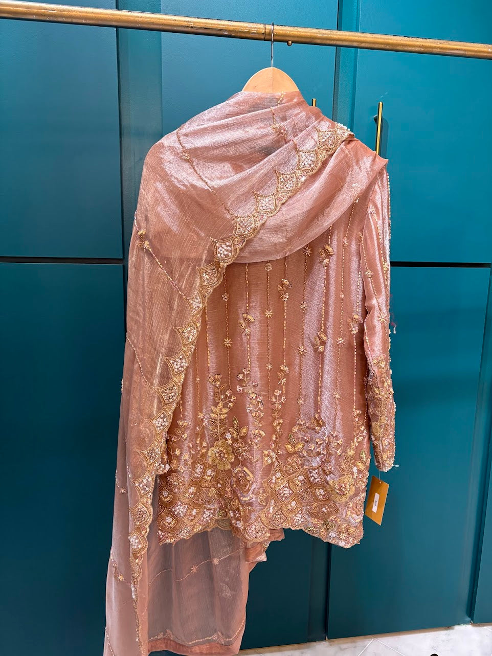 Rose Gold Farshi Shalwar - Mah-E-Noor