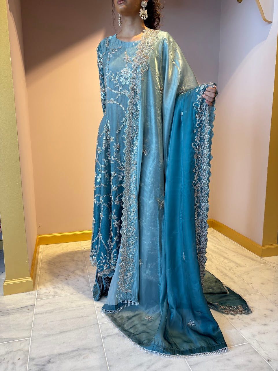 Teal A-line Wedding Maxi