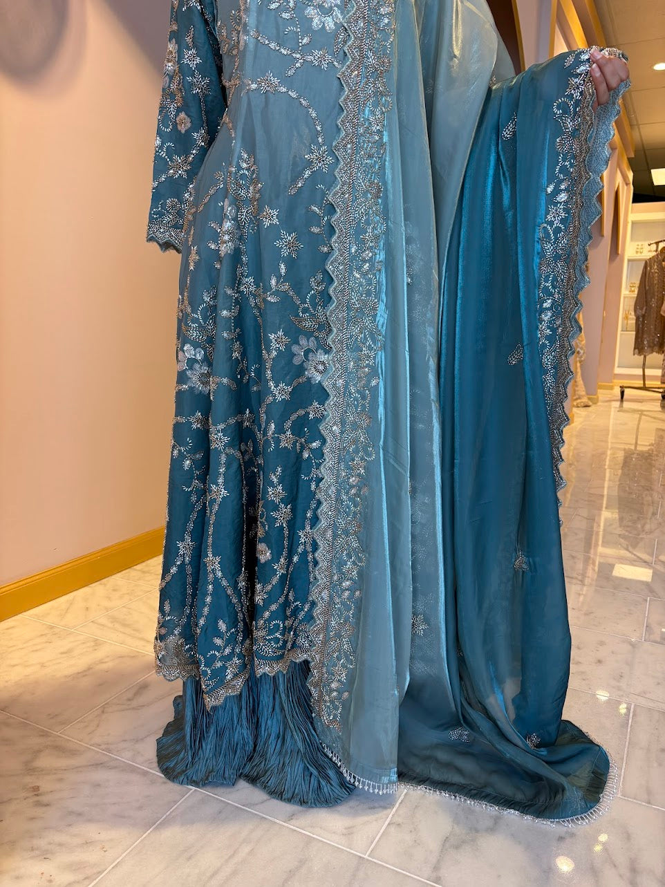 Teal A-line Wedding Maxi