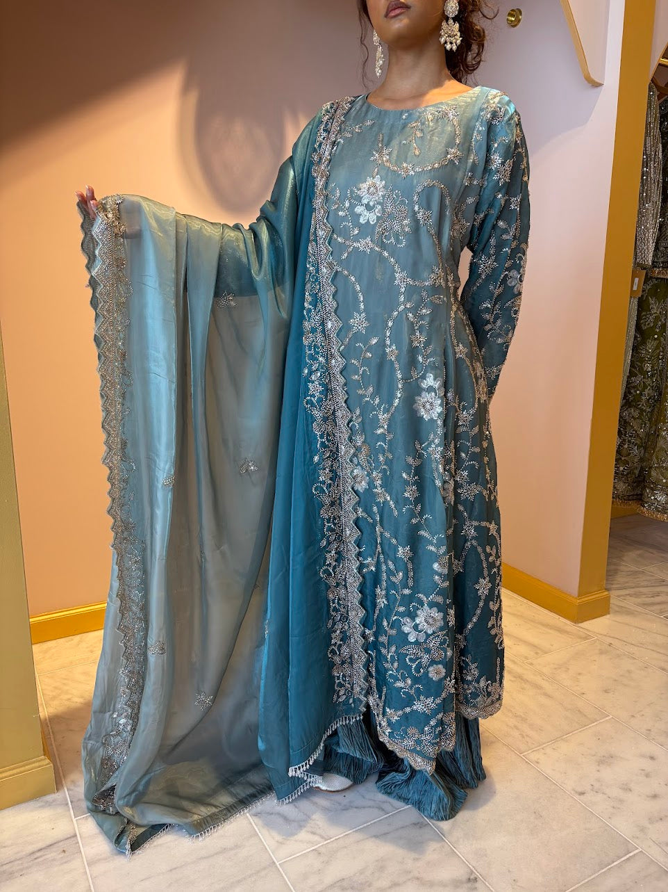 Teal A-line Wedding Maxi