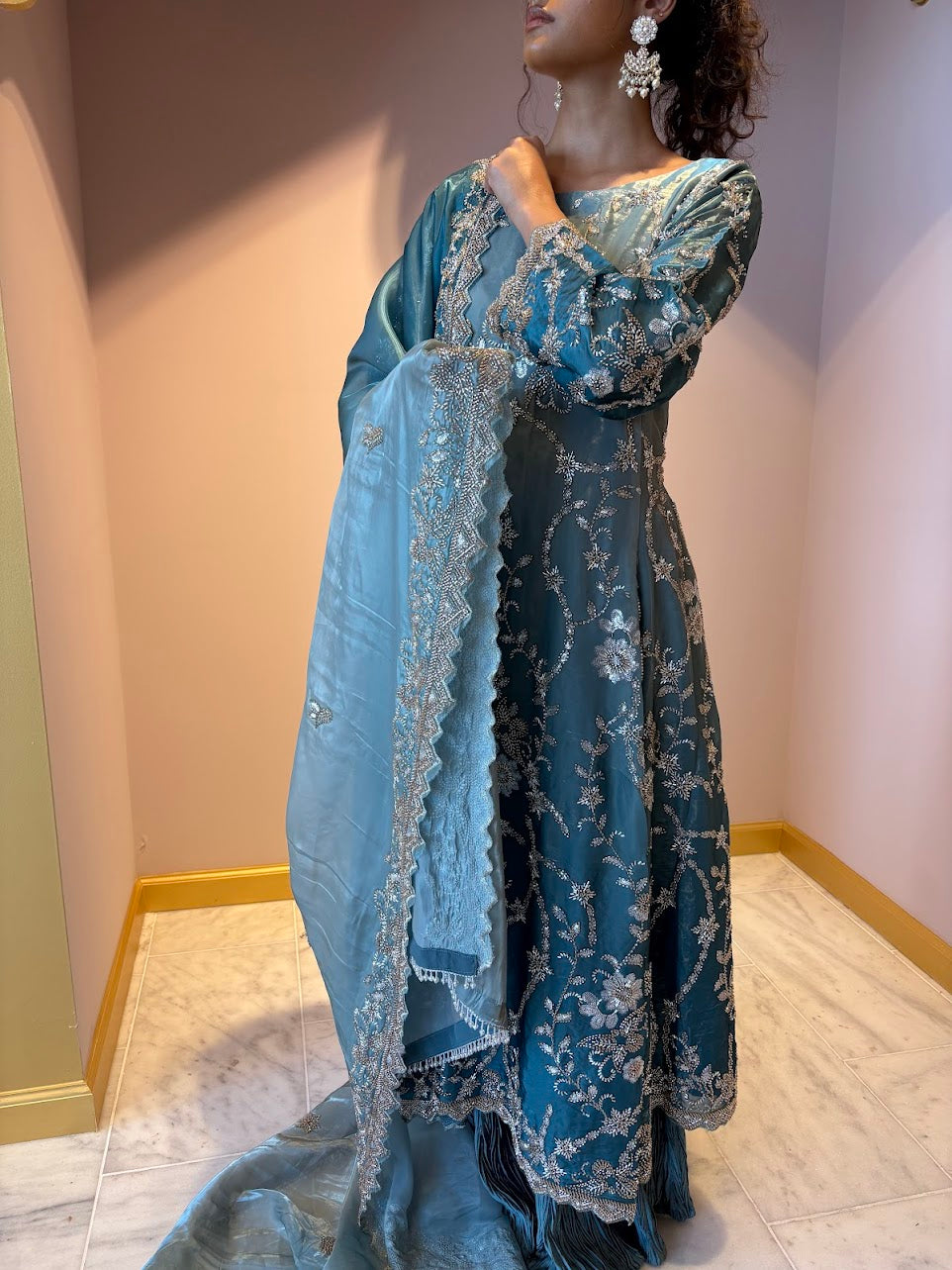 Teal A-line Wedding Maxi